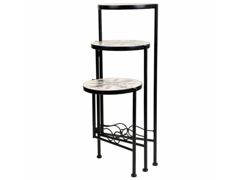 Поставка за Саксия Alexandra House Living Черен Желязо Плочка 30 x 68 x 30 cm
