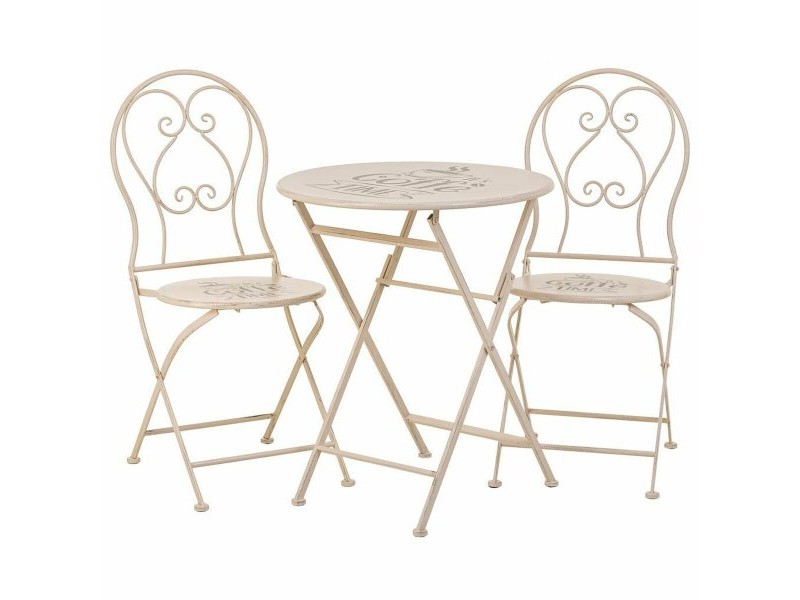 Комплект от маса с 2 стола Alexandra House Living Бял 60 x 75 x 60 cm Комплект от маса с 2 стола Alexandra House Living Бял 60 x 75 x 60 cm