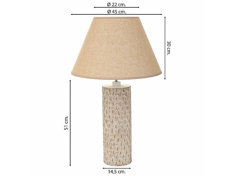 Настолна лампа Alexandra House Living Бежов Полирезин 220-240 V 14 x 51 x 14 cm