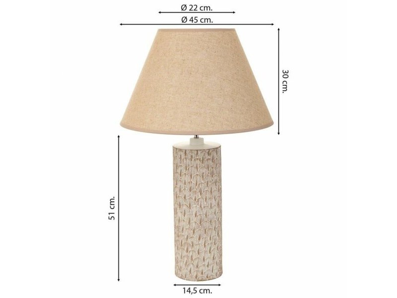 Настолна лампа Alexandra House Living Бежов Полирезин 220-240 V 14 x 51 x 14 cm