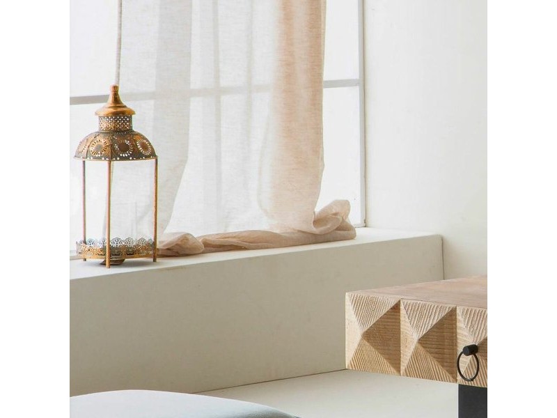 Поставка за свещ Alexandra House Living Злато Cтъкло Желязо 19 x 42 x 19 cm