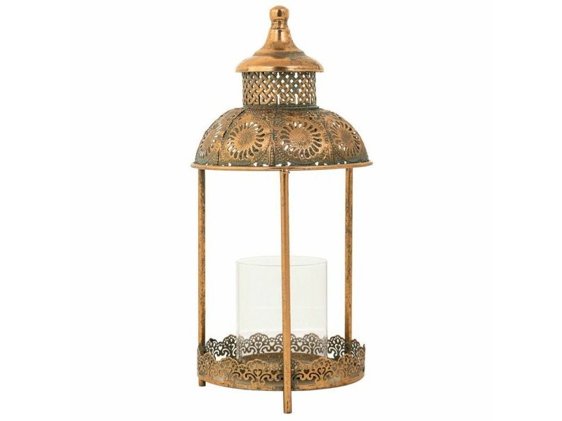 Поставка за свещ Alexandra House Living Злато Cтъкло Желязо 19 x 42 x 19 cm