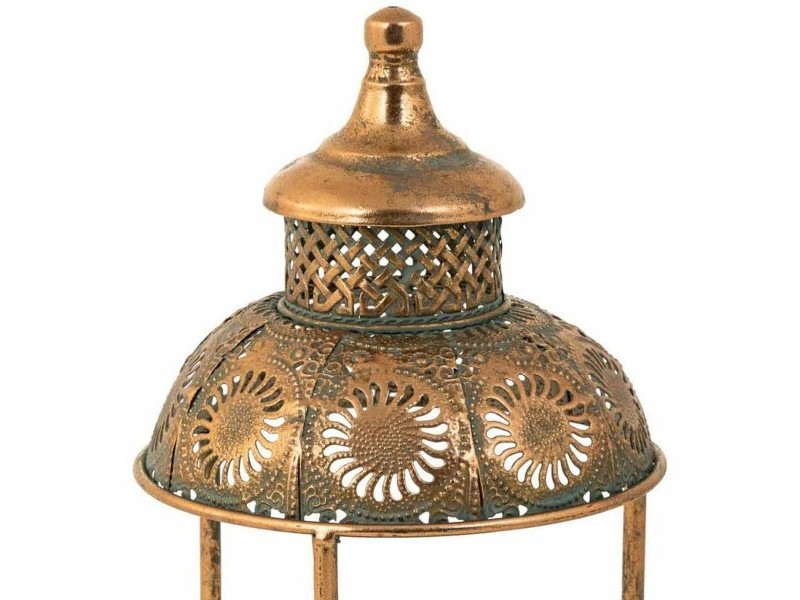 Поставка за свещ Alexandra House Living Злато Cтъкло Желязо 19 x 42 x 19 cm