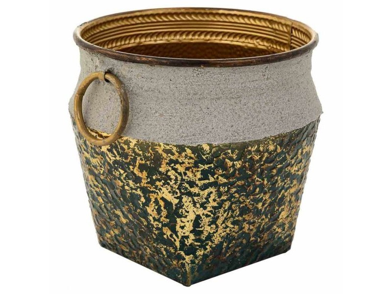 Саксия Alexandra House Living Злато Желязо 27 x 25 x 27 cm Саксия Alexandra House Living Злато Желязо 27 x 25 x 27 cm