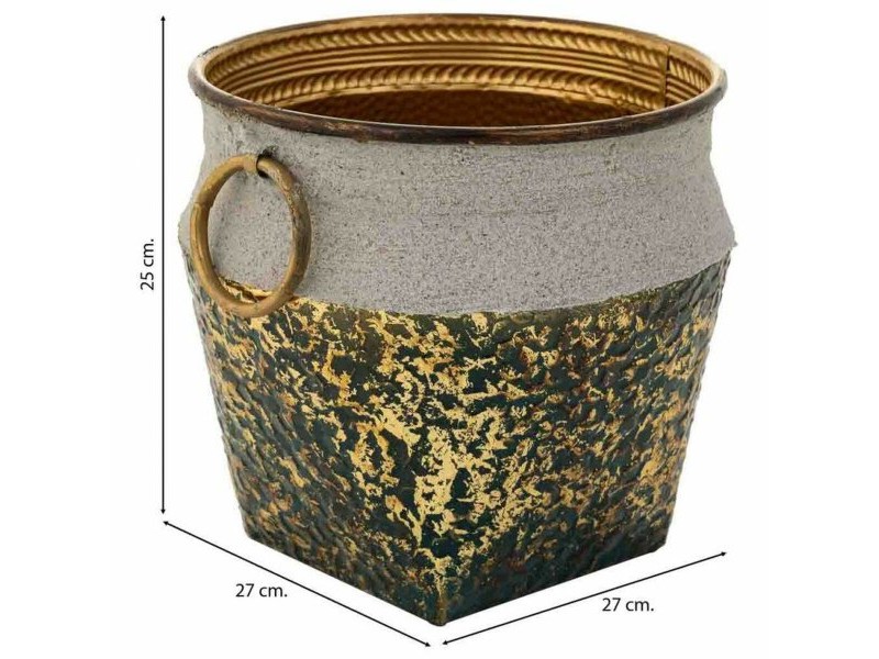 Саксия Alexandra House Living Злато Желязо 27 x 25 x 27 cm Саксия Alexandra House Living Злато Желязо 27 x 25 x 27 cm