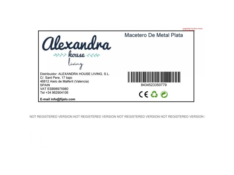Саксия Alexandra House Living Сребрист Желязо 24 x 22 x 36 cm