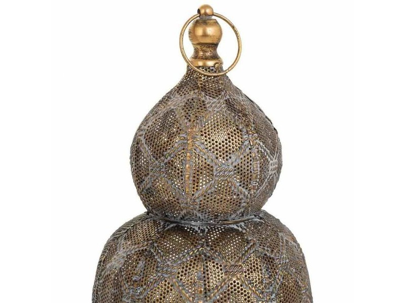 Поставка за свещ Alexandra House Living Злато Cтъкло Желязо 21 x 55 x 21 cm