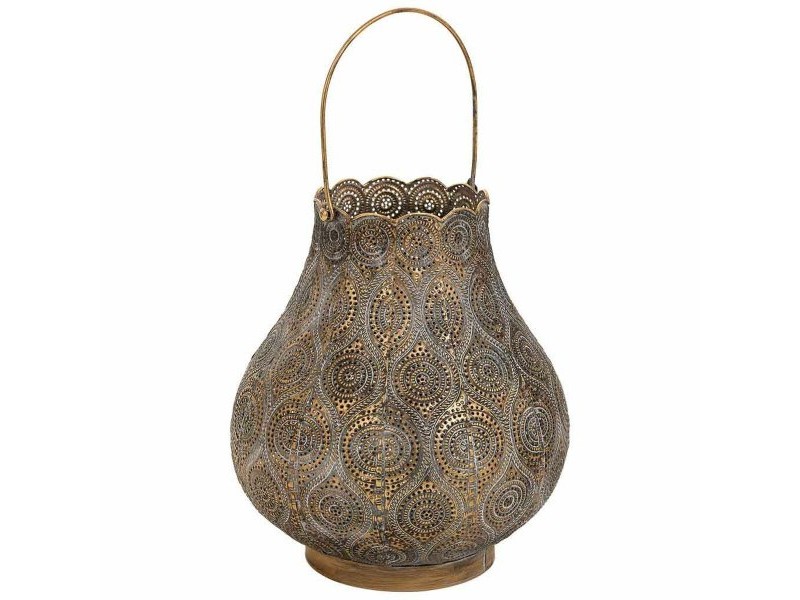 Поставка за свещ Alexandra House Living Злато Cтъкло Желязо 25 x 28 x 25 cm