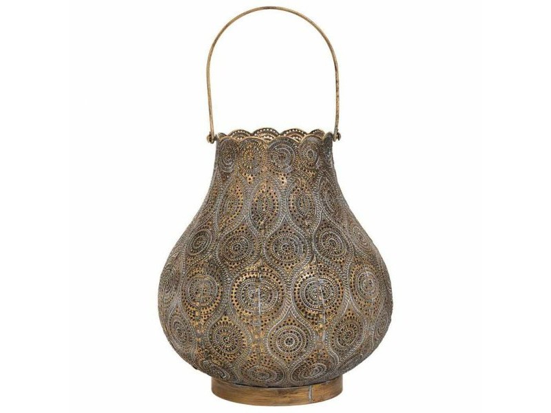 Поставка за свещ Alexandra House Living Злато Cтъкло Желязо 25 x 28 x 25 cm