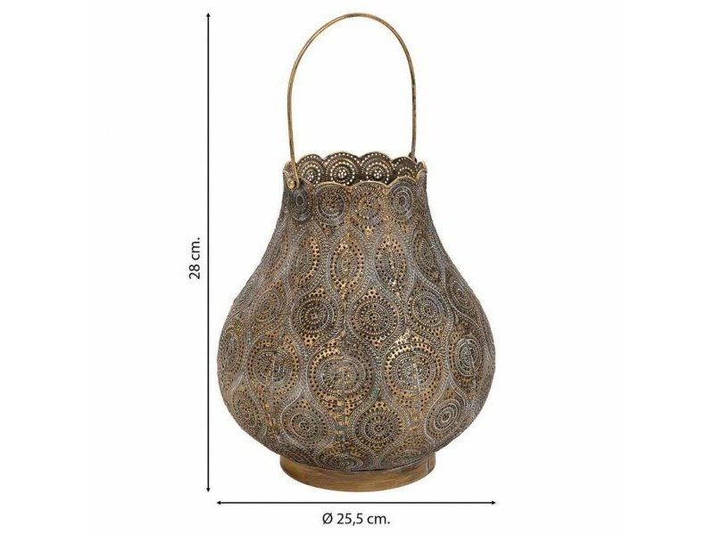Поставка за свещ Alexandra House Living Злато Cтъкло Желязо 25 x 28 x 25 cm