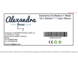 Лавица Alexandra House Living Бял Метал Дървен MDF 31 x 172 x 41 cm