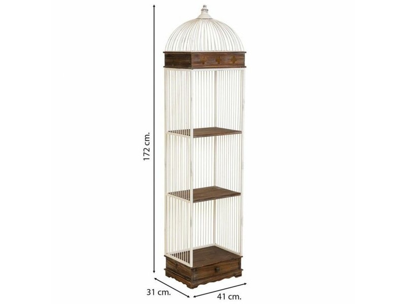 Лавица Alexandra House Living Бял Метал Дървен MDF 31 x 172 x 41 cm