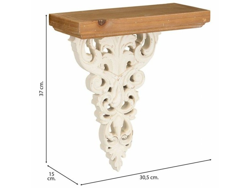 Рафтове Alexandra House Living Бял Cмърч Дървен MDF 37 x 15 x 30 cm