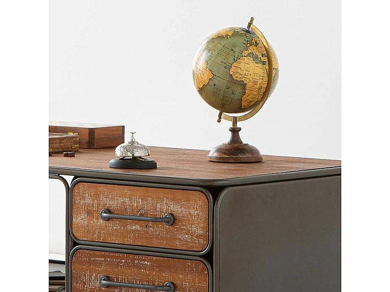 Глобус Alexandra House Living Кафяв хартия Желязо Пластмаса Дърво манго 20 x 25 x 20 cm