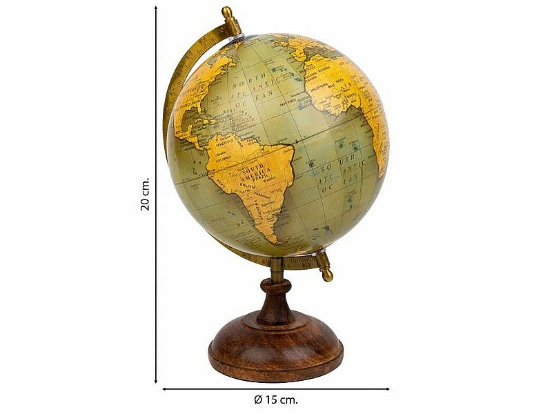 Глобус Alexandra House Living Кафяв хартия Желязо Пластмаса Дърво манго 20 x 25 x 20 cm