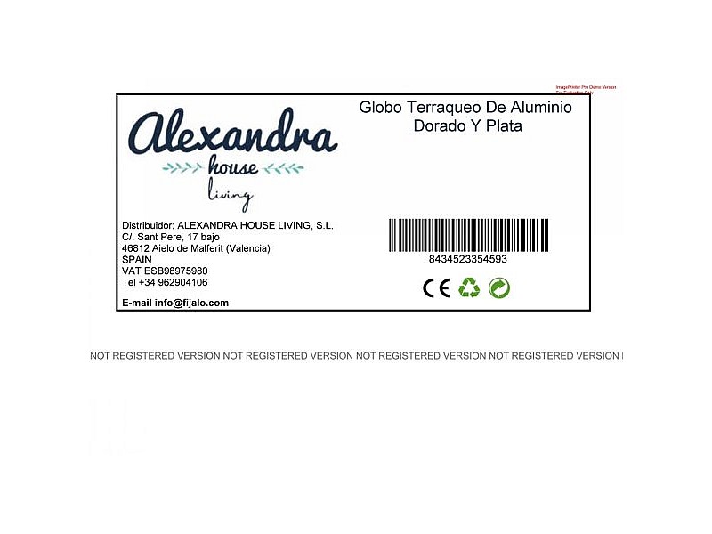 Глобус Alexandra House Living Алуминий 12 x 24 x 12 cm