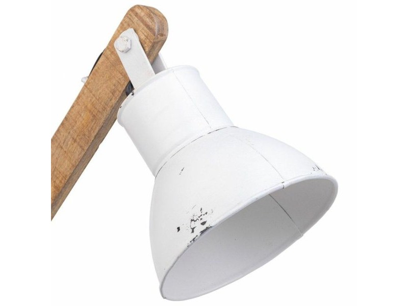 Flexo / Настолна лампа Alexandra House Living Бял Метал Желязо Дърво манго 22 x 79 x 17 cm