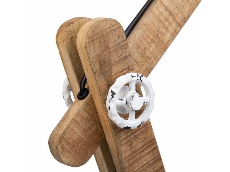 Flexo / Настолна лампа Alexandra House Living Бял Метал Желязо Дърво манго 22 x 79 x 17 cm