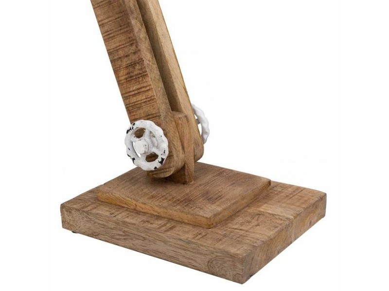 Flexo / Настолна лампа Alexandra House Living Бял Метал Желязо Дърво манго 22 x 79 x 17 cm