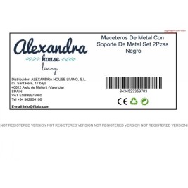 Комплект саксии Alexandra House Living Черен Метал Желязо 26 x 150 x 26 cm 2 Части