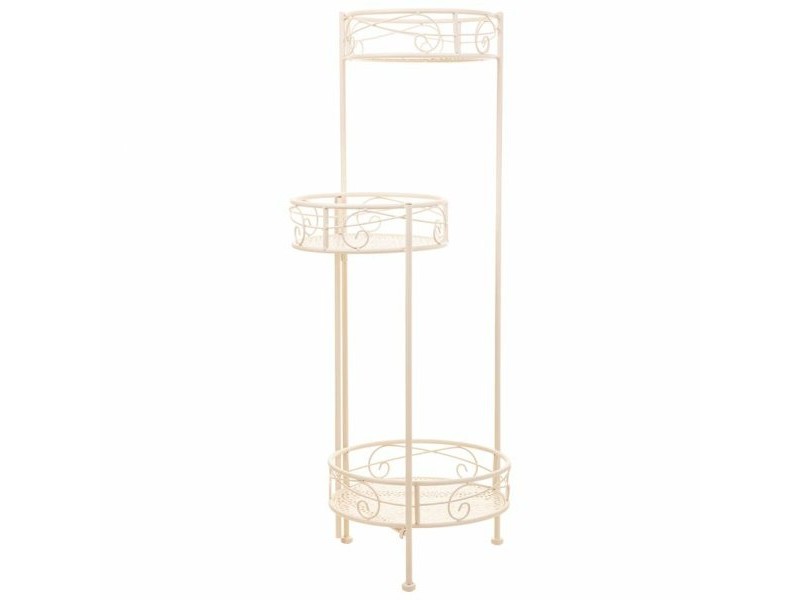 Поставка за Саксия Alexandra House Living Бял Метал Желязо 25 x 158 x 40 cm