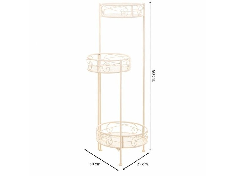 Поставка за Саксия Alexandra House Living Бял Метал Желязо 25 x 158 x 40 cm