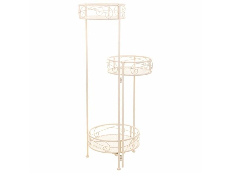 Поставка за Саксия Alexandra House Living Бял Метал Желязо 25 x 158 x 40 cm