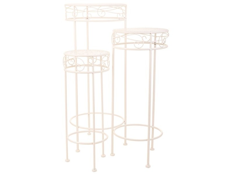 Поставка за Саксия Alexandra House Living Бял Метал Желязо 28 x 120 x 58 cm