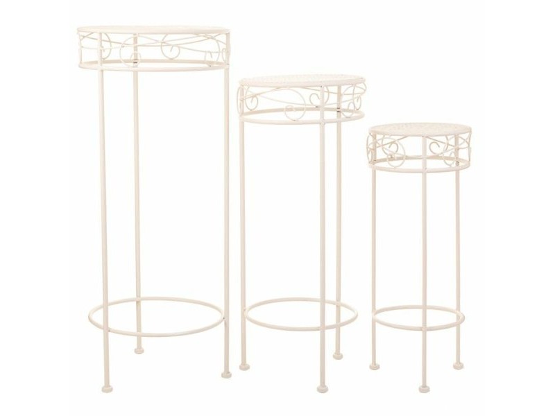 Поставка за Саксия Alexandra House Living Бял Метал Желязо 28 x 120 x 58 cm