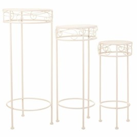 Поставка за Саксия Alexandra House Living Бял Метал Желязо 28 x 120 x 58 cm