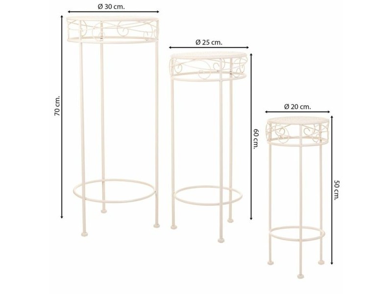 Поставка за Саксия Alexandra House Living Бял Метал Желязо 28 x 120 x 58 cm
