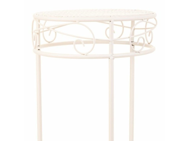 Поставка за Саксия Alexandra House Living Бял Метал Желязо 28 x 120 x 58 cm