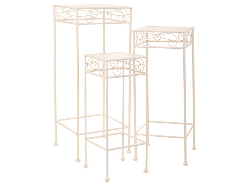 Поставка за Саксия Alexandra House Living Бял Метал Желязо 28 x 160 x 58 cm