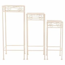 Поставка за Саксия Alexandra House Living Бял Метал Желязо 28 x 160 x 58 cm