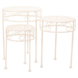 Поставка за Саксия Alexandra House Living Бял Метал Желязо 30 x 120 x 30 cm