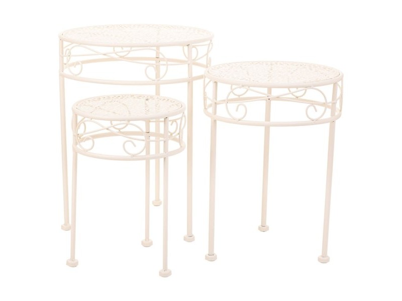 Поставка за Саксия Alexandra House Living Бял Метал Желязо 30 x 120 x 30 cm