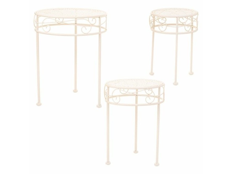 Поставка за Саксия Alexandra House Living Бял Метал Желязо 30 x 120 x 30 cm