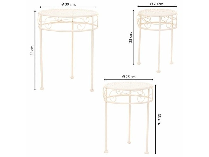 Поставка за Саксия Alexandra House Living Бял Метал Желязо 30 x 120 x 30 cm