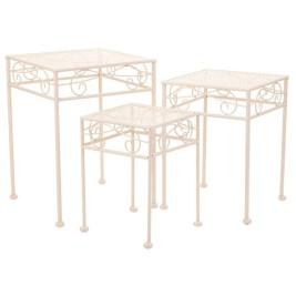 Поставка за Саксия Alexandra House Living Бял Метал Желязо 25 x 45 x 72 cm