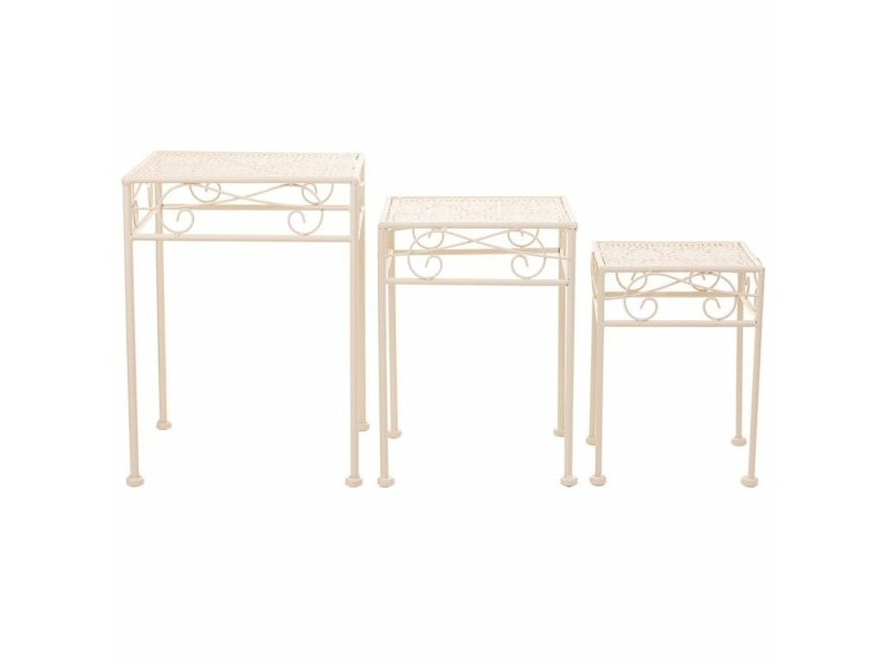 Поставка за Саксия Alexandra House Living Бял Метал Желязо 25 x 45 x 72 cm