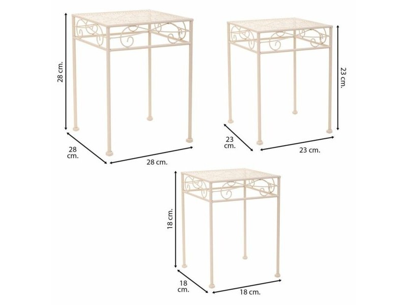 Поставка за Саксия Alexandra House Living Бял Метал Желязо 25 x 45 x 72 cm