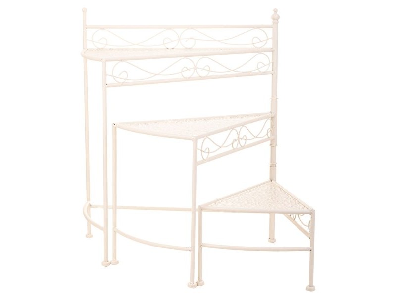 Поставка за Саксия Alexandra House Living Бял Метал Желязо 25 x 37 x 59 cm