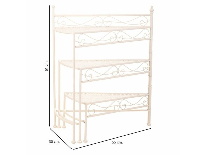 Поставка за Саксия Alexandra House Living Бял Метал Желязо 25 x 37 x 59 cm