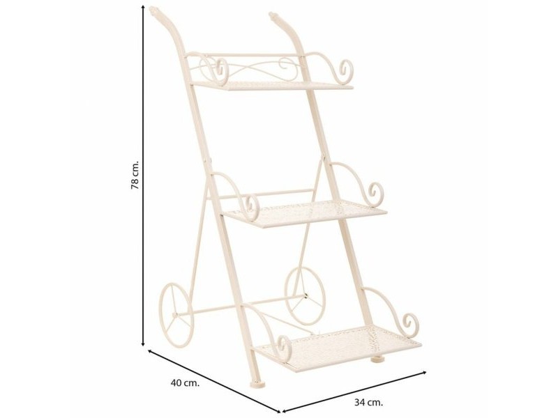 Поставка за Саксия Alexandra House Living Бял Метал Желязо 25 x 32 x 55 cm