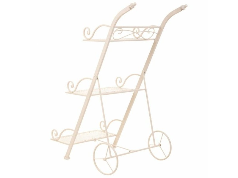 Поставка за Саксия Alexandra House Living Бял Метал Желязо 25 x 32 x 55 cm