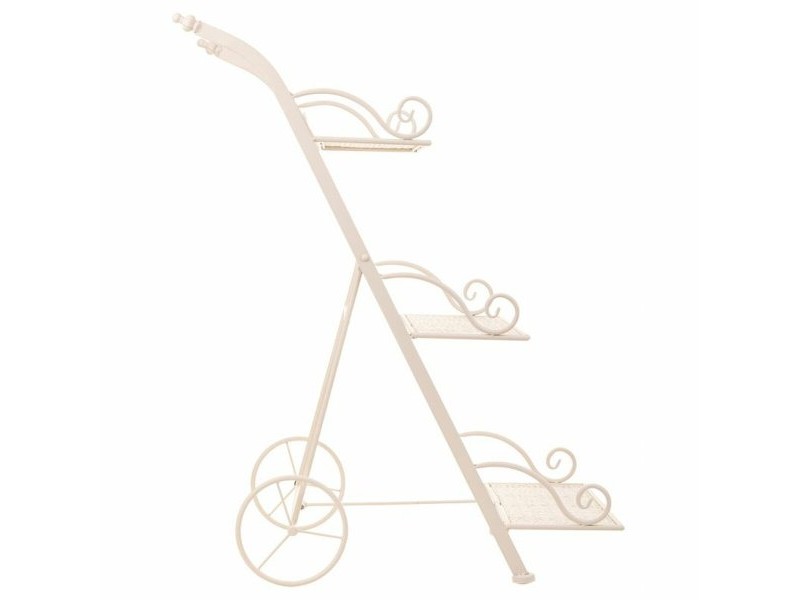 Поставка за Саксия Alexandra House Living Бял Метал Желязо 25 x 32 x 55 cm
