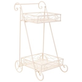 Поставка за Саксия Alexandra House Living Бял Метал Желязо 23 x 65 x 28 cm
