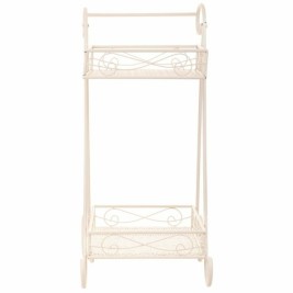 Поставка за Саксия Alexandra House Living Бял Метал Желязо 23 x 65 x 28 cm