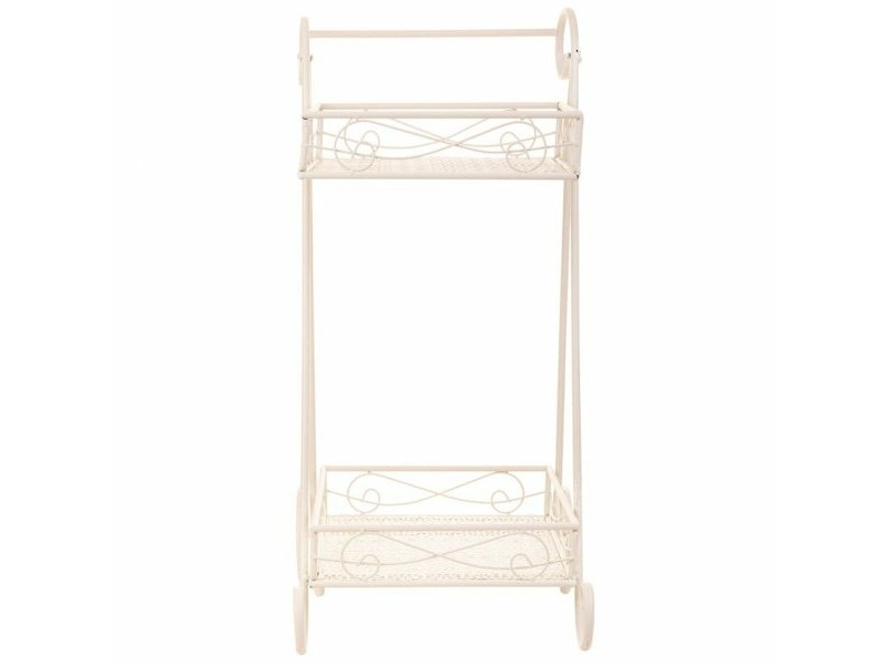 Поставка за Саксия Alexandra House Living Бял Метал Желязо 23 x 65 x 28 cm