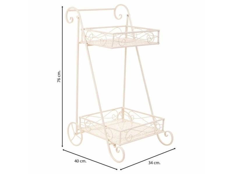 Поставка за Саксия Alexandra House Living Бял Метал Желязо 23 x 65 x 28 cm
